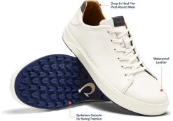 OluKai Men's Wai'ale Golf Shoes -Professional Golf Equipment Store 10507204R4R WhiteWhite DET