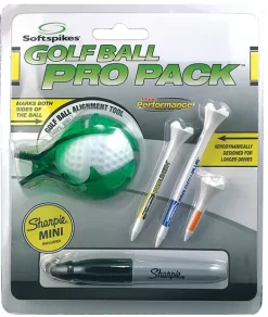 Softspikes Golf Ball Alignment Tool & 3 Pride Performance Tees