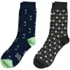 Walter Hagen Men's Novelty Crew Golf Socks - 2 Pack