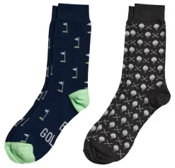 Walter Hagen Men's Novelty Crew Golf Socks - 2 Pack
