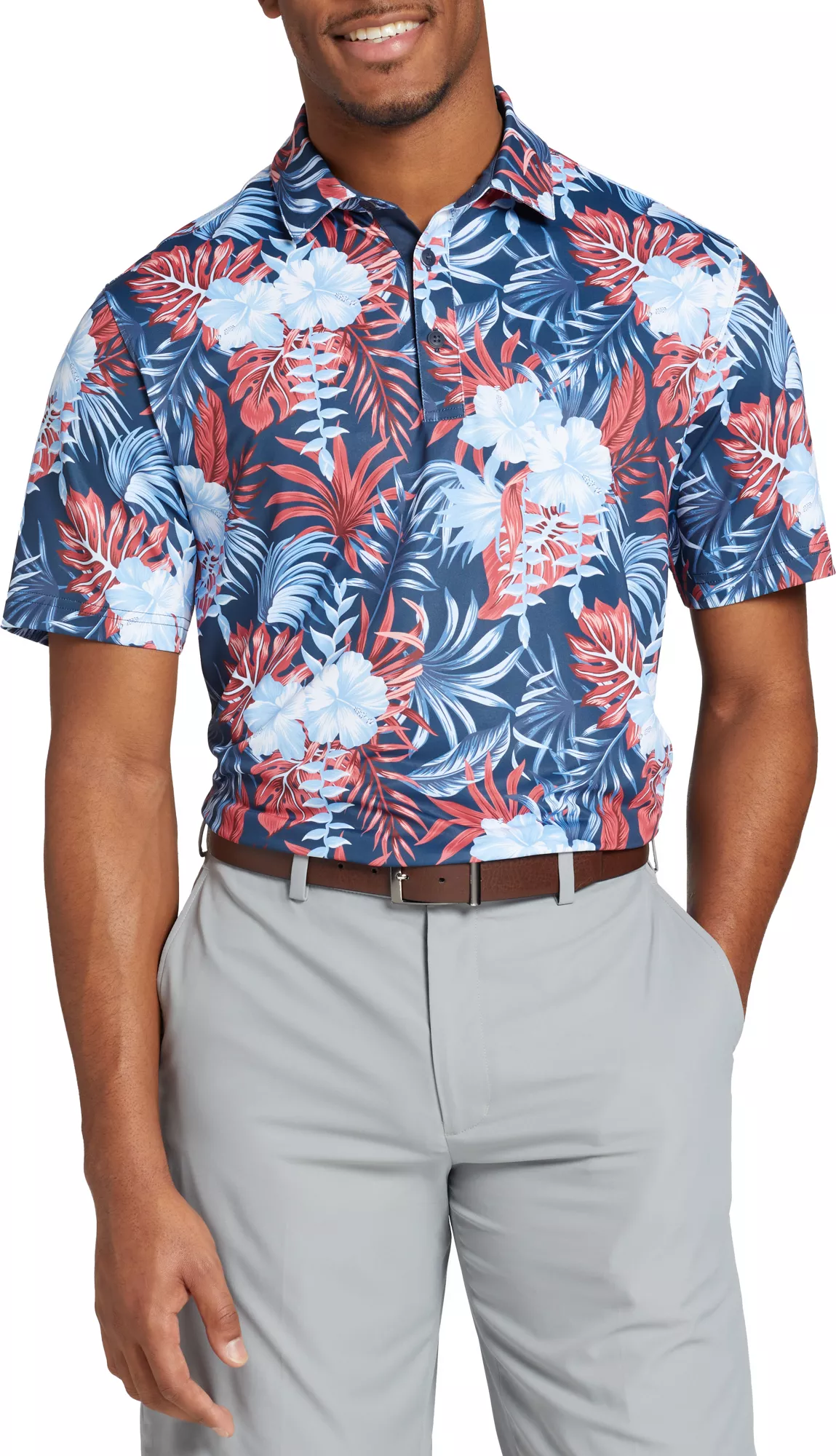 Walter Hagen Men's Perfect 11 Novelty Print Golf Polo 1 Walter Hagen Men's Perfect 11 Novelty Print Golf Polo