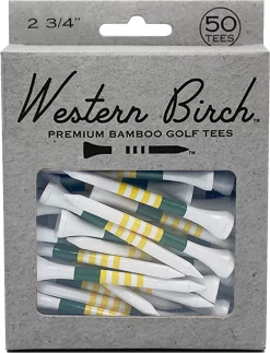 Western Birch Signature Emerald 2.75" Golf Tees - 50 Pack