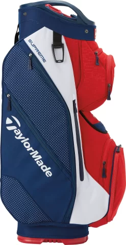 TaylorMade 2022 Supreme Cart Bag -Professional Golf Equipment Store 22SUPREMECB V9709501 REDWHITEBLUE SDE alt1