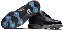 FootJoy Men's Traditions Cleated Golf Shoes (Previous Season Style) -Professional Golf Equipment Store 57913 BlackGrey SET