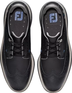 FootJoy Men's Traditions Cleated Golf Shoes (Previous Season Style) -Professional Golf Equipment Store 57913 BlackGrey TOP