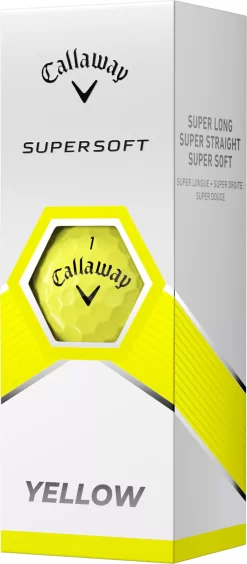 Callaway 2023 Supersoft Personalized Yellow Golf Balls -Professional Golf Equipment Store 6419460120002 Black SLV