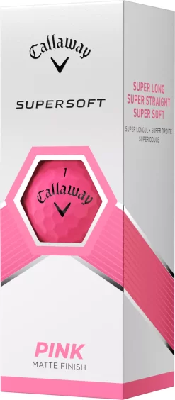 Callaway 2023 Supersoft Matte Pink Personalized Golf Balls -Professional Golf Equipment Store 6420760120002 Black SLV
