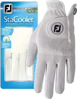 FootJoy Women's StaCooler Golf Glove -Professional Golf Equipment Store 67108 White pkg