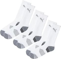 PUMA Essential Crew Cut Golf Socks – 3 Pack -Professional Golf Equipment Store 85856301 BrightWhite SET