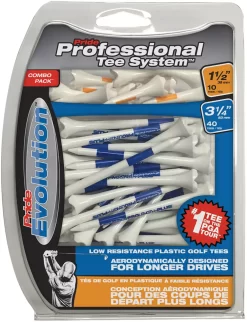 Pride PTS Evolution 1.5'' & 3.25'' White Golf Tees - 50 Pack -Professional Golf Equipment Store CPEV31450 B NOCOLOR DET alt1