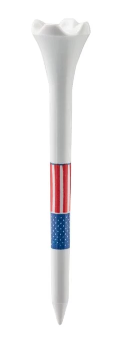 Pride 2.75'' American Flag Golf Tees - 33 Pack -Professional Golf Equipment Store EVUSA2343075B White DET