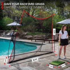 Rukket Sports Haack Golf Net With Tri Turf Matt -Professional Golf Equipment Store HACK200 NOCOLOR DET alt1