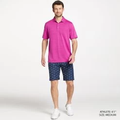 Walter Hagen Men's Perfect 11 Conversational Print Golf Polo -Professional Golf Equipment Store MGA11475 BrightMagentaMagenta MODSTLAD