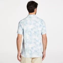 VRST Men's Floral Mesh Print Golf Polo -Professional Golf Equipment Store MVG10011 FloralBlueAgate MODBCK