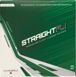 Maxfli 2022 Straightfli Gloss White Personalized Golf Balls - 48 Pack -Professional Golf Equipment Store MX22STRFLI48PKP Black FRT alt1