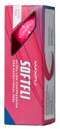 Maxfli 2023 Softfli Matte Pink Personalized Golf Balls -Professional Golf Equipment Store MX23SOFTFLIPINP Black SLV alt1