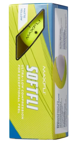 Maxfli 2023 Softfli Matte Yellow Personalized Golf Balls -Professional Golf Equipment Store MX23SOFTFLIYLWP Black SLV