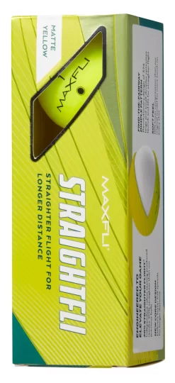 Maxfli 2023 Straightfli Matte Yellow Personalized Golf Balls -Professional Golf Equipment Store MX23STRAFLIYLWP Black SLV