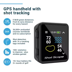 Shot Scope H4 GPS + Shot Tracking Handheld -Professional Golf Equipment Store SS HAN H4 BLK Black TEC alt1