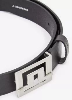 J.Lindeberg Men's Slater 40 Pro Leather Golf Belt -Professional Golf Equipment Store STUF931128100 Black DET alt1