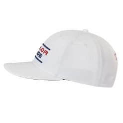 TaylorMade Men's Stretchfit Flatbill Golf Hat -Professional Golf Equipment Store TD661 WHT White SDE