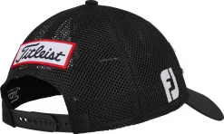 Titleist Men's 2022 Tour Performance Mesh Golf Hat -Professional Golf Equipment Store TH22ATPM 001 BlackBlackWhite BCKR