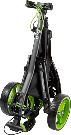 TourTrek 360 3-Wheel Push Cart -Professional Golf Equipment Store TT360CHLM18 TT360LIM18 CharcoalLime FLD