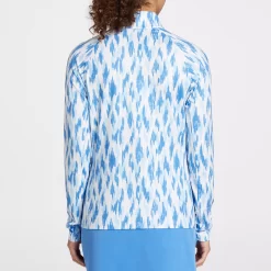 Lady Hagen Women's Printed UV Long Sleeve Golf 1/4 Zip -Professional Golf Equipment Store WGH11440PS23 BlueIkat MODBCK